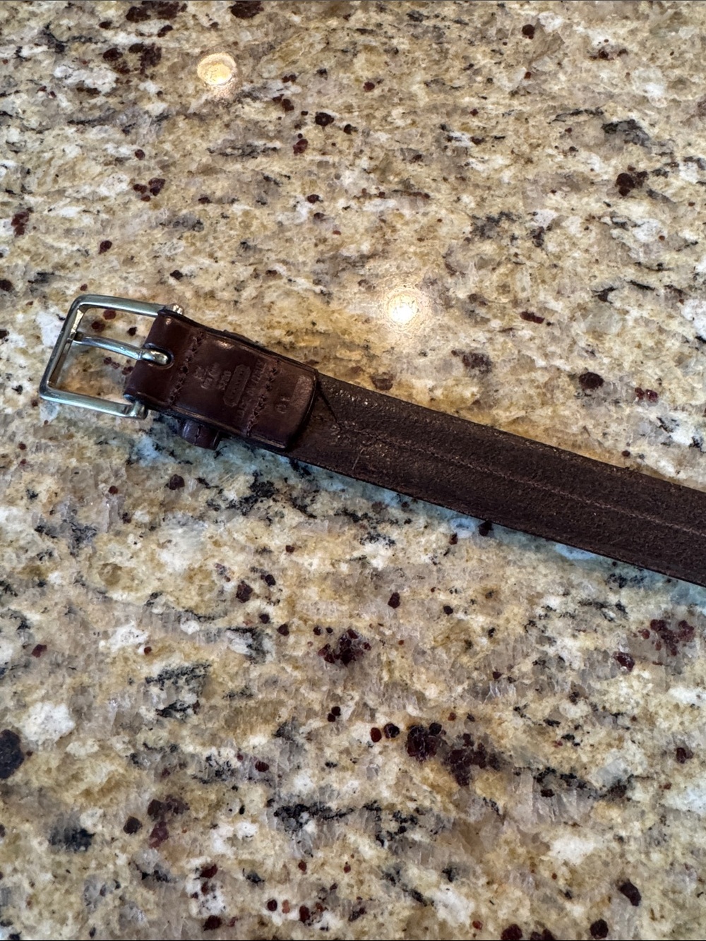 Coach 3720 Mens Dark Brown Leather Belt 80cm 32 Made in Italy Silver Buckle - Picture 9 of 9